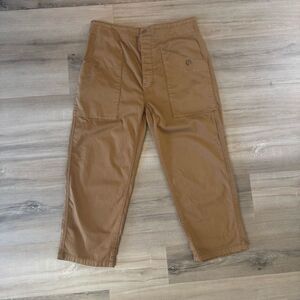 Current Elliot Women's Size 30 High Rise Cropped Chino Pants Tan Neutral Casual